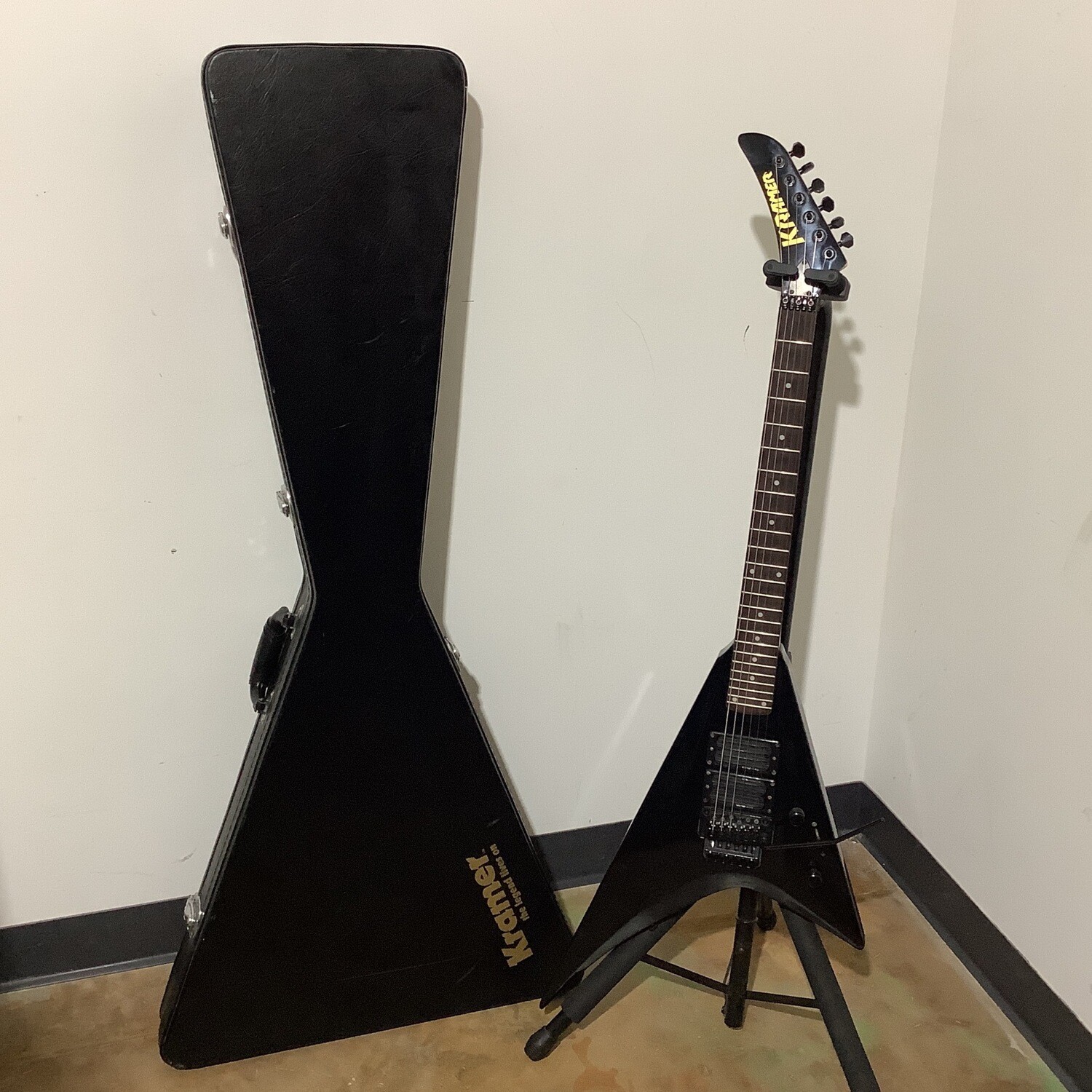 Kramer Vanguard Floyd Rose Flying V Guitar with Case
