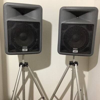 Peavey PR 12 Passive Speakers (pair) with Stands