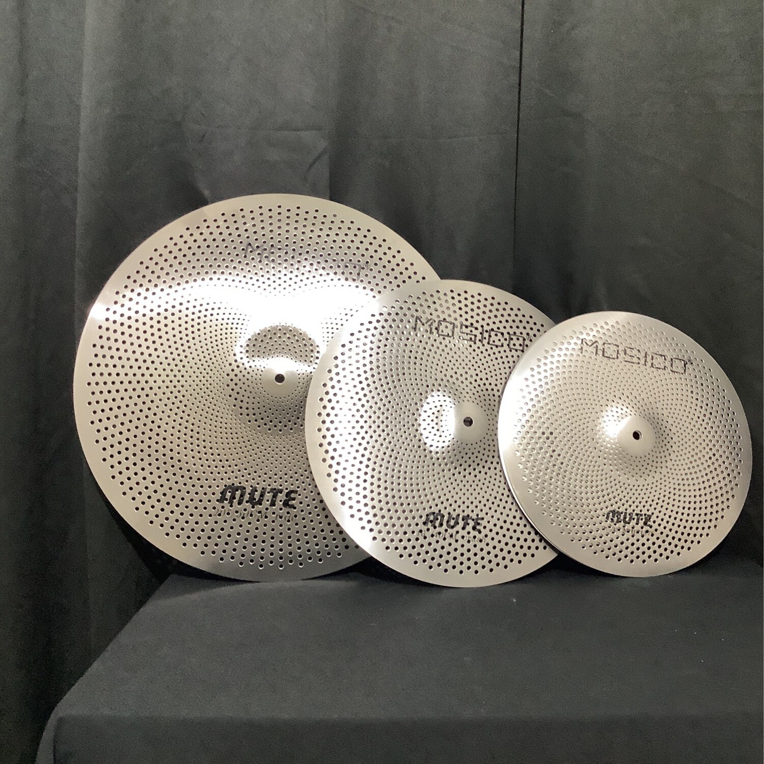 Mosico Low Volume Cymbals 14" Hi Hats, 16" Crash and 20" Ride