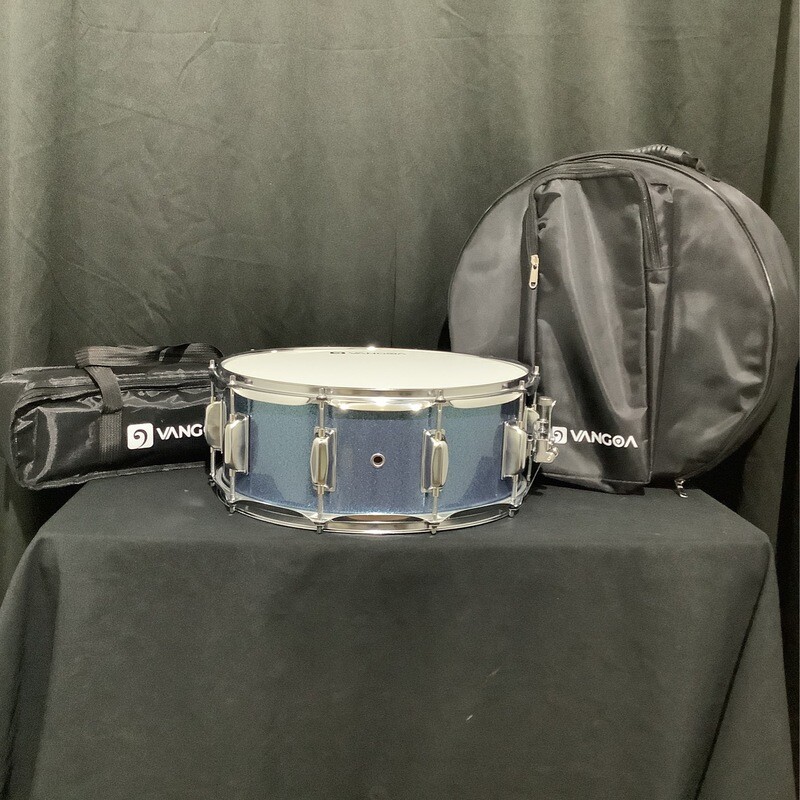 14" Vangoa Blue Snare Drum with Snare Stand