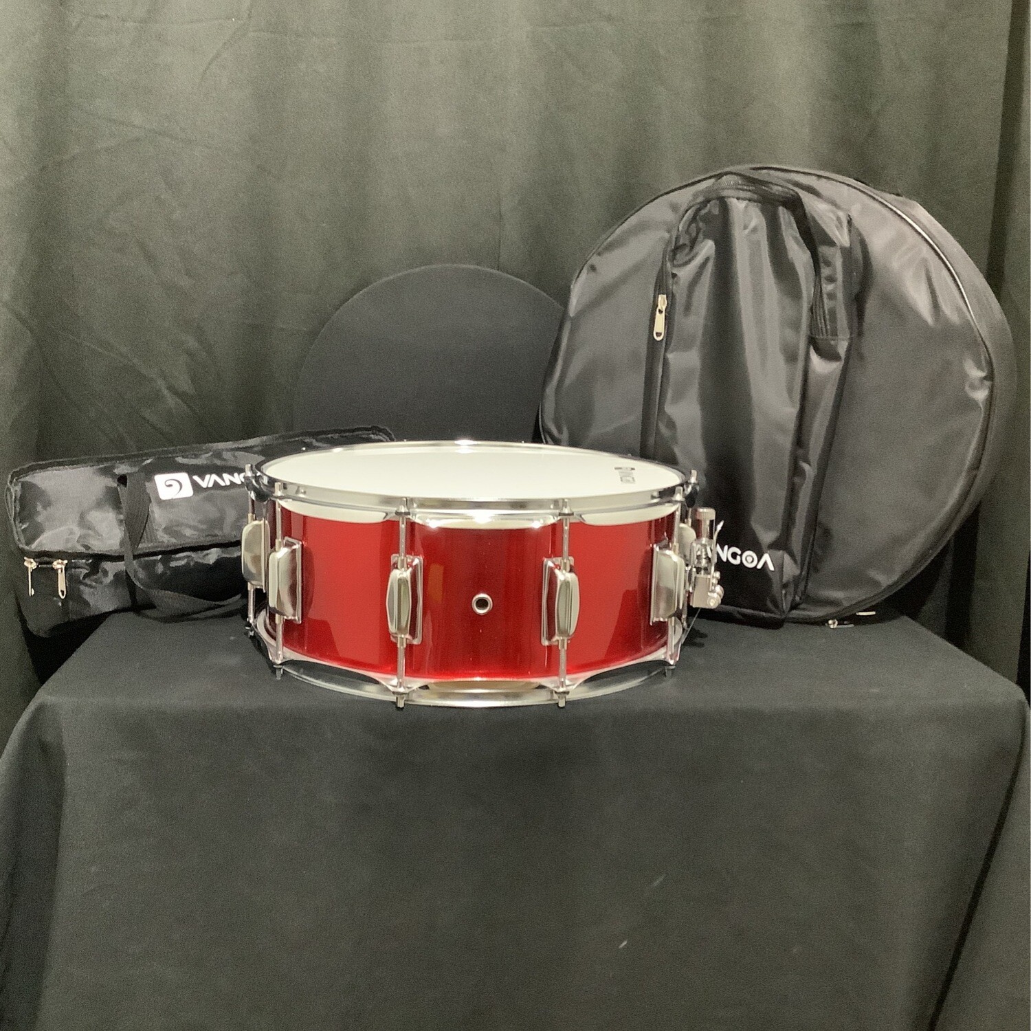 14" Vangoa Red Snare Drum with Snare Stand