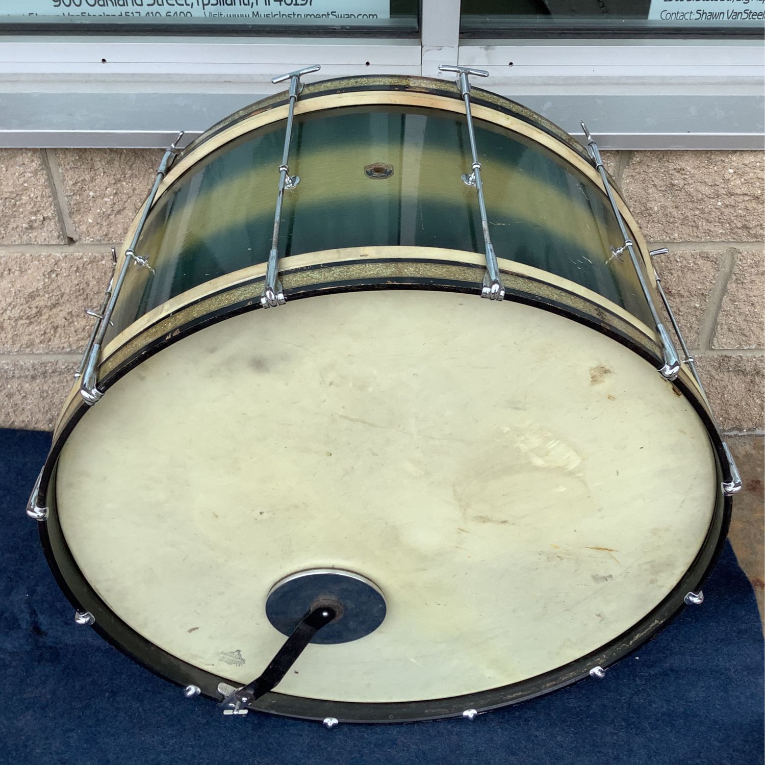 Leedy Vintage 1940's Spartan Model Duco 28" x 14" Bass Drum W/Bag