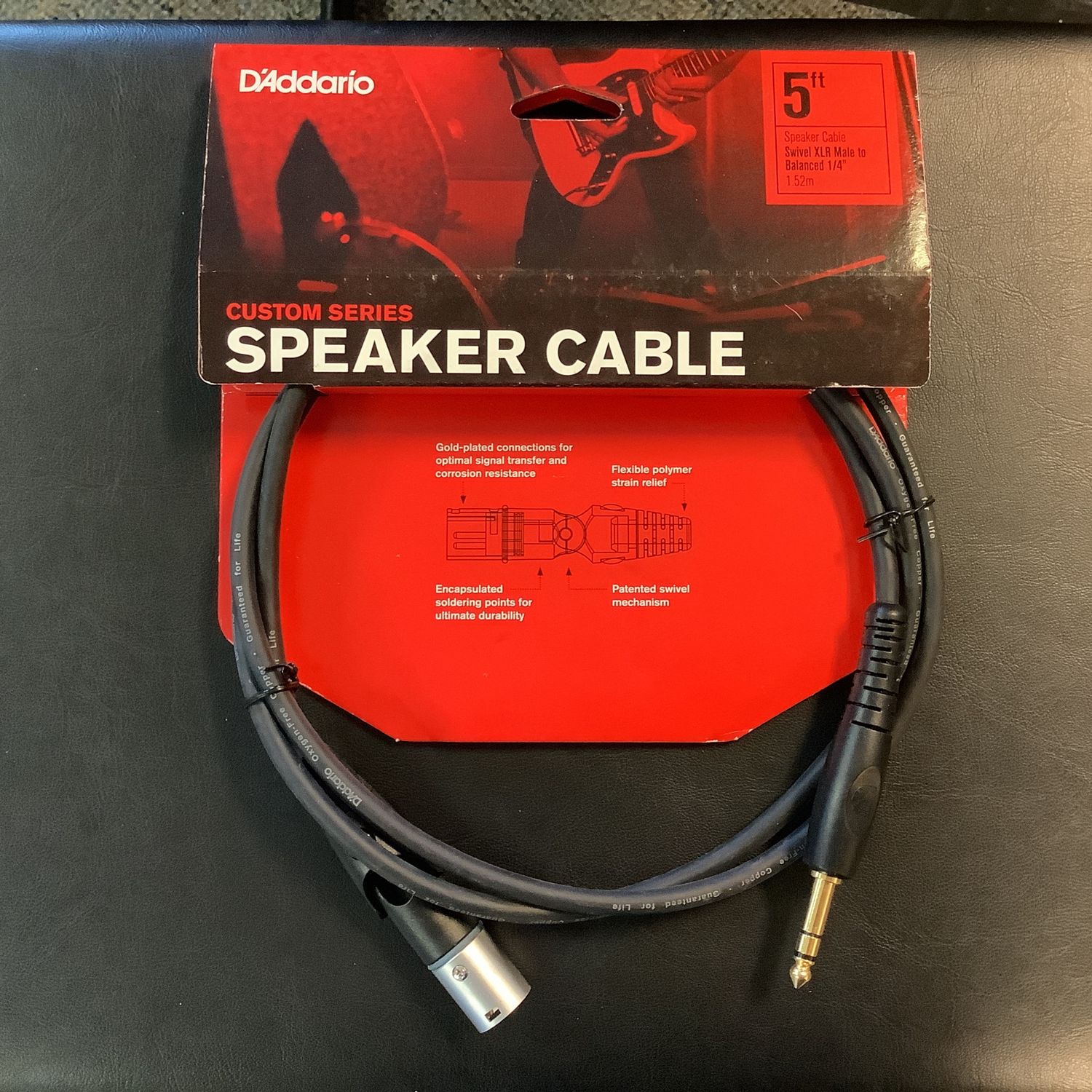 D'Addario 5ft Custom Series Speaker Cable