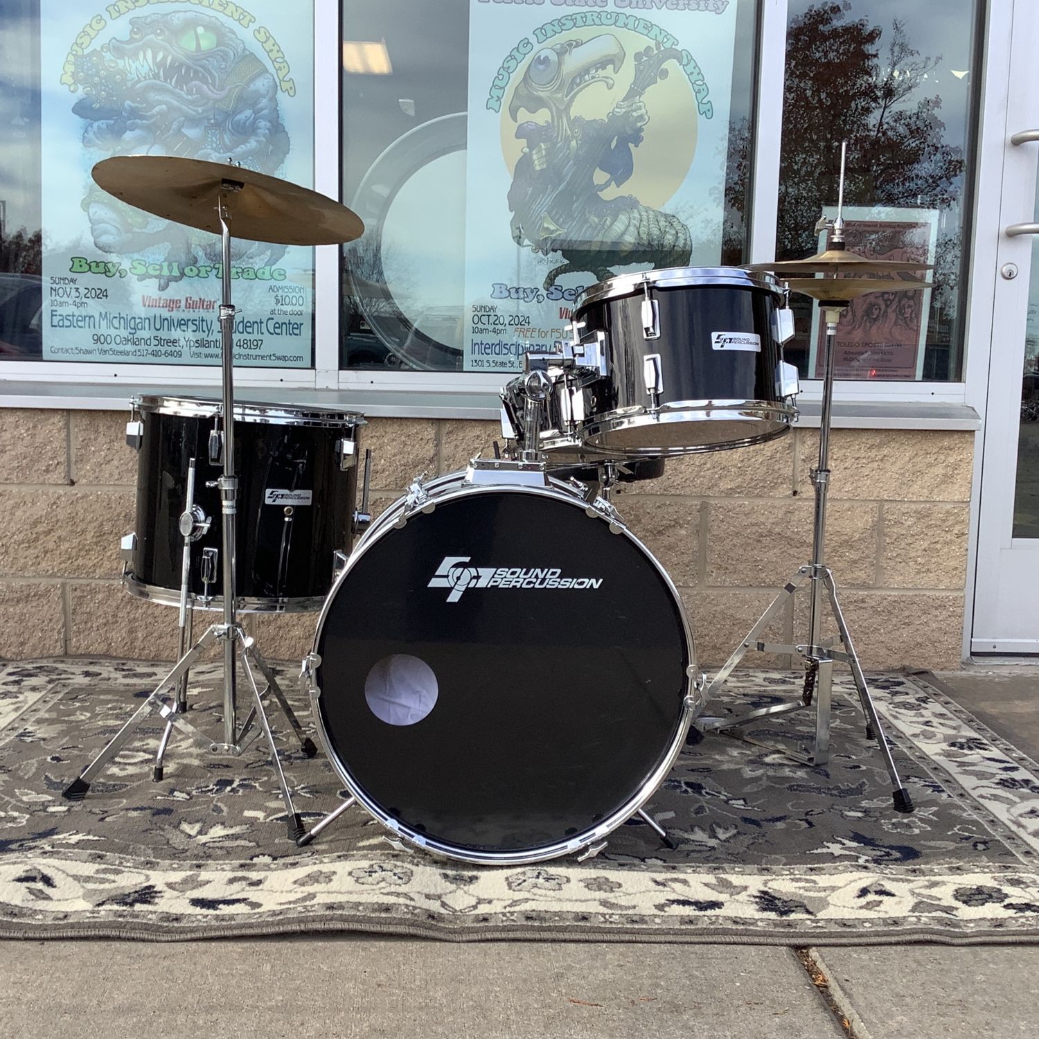 Sound Percussion 12, 15, 20, 13" x 5" Snare w/Cymbals & Hardware Drum Set