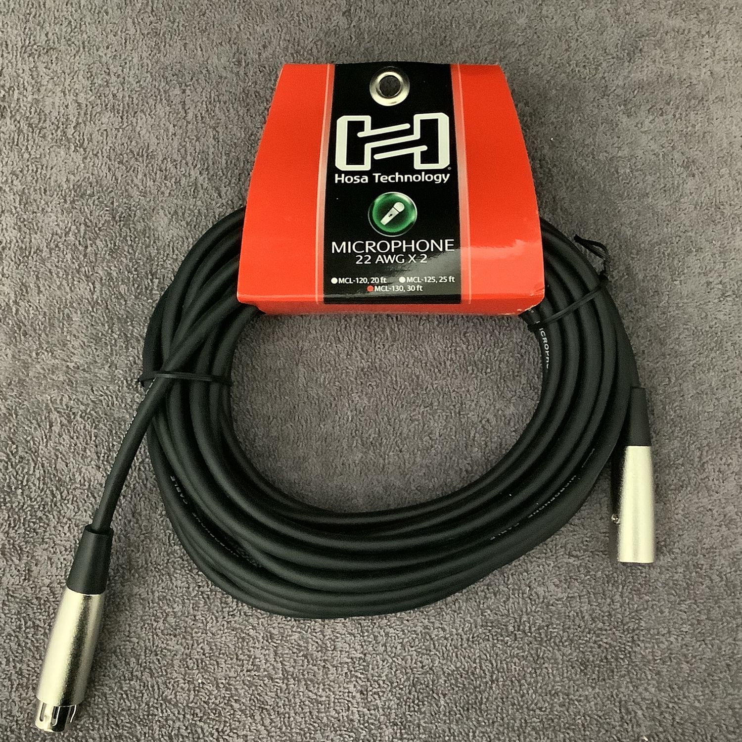 Hosa Technology 30ft Microphone Cable 22 AWG x 2