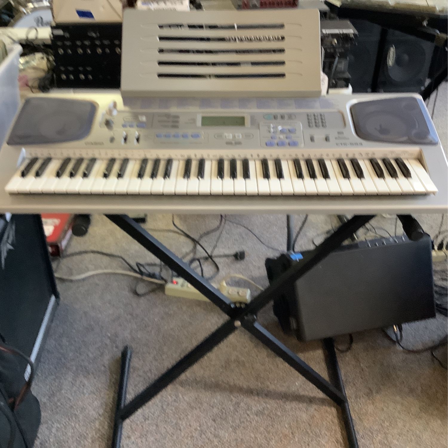 Casio CTK-593 Keyboard w/Stand & Adapter