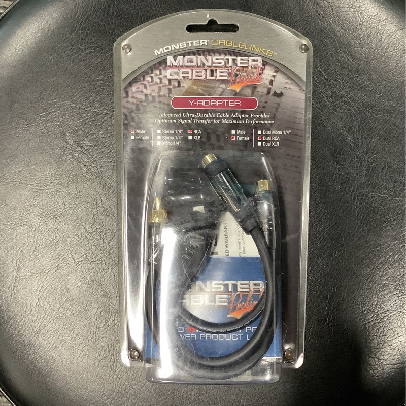 Monster Cable Prolinks Y-Adapter RCA Male Dual RCA Female