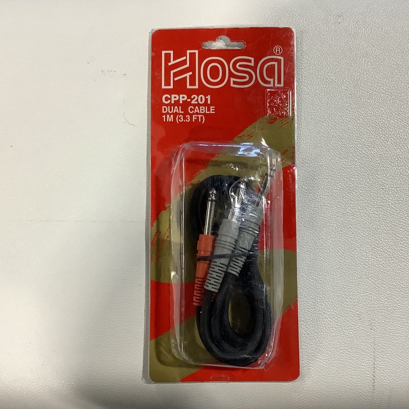 Hosa Dual Cable 1M (Mono 1/4" Phone Plugs to Mono 1/14" Phone Plugs)