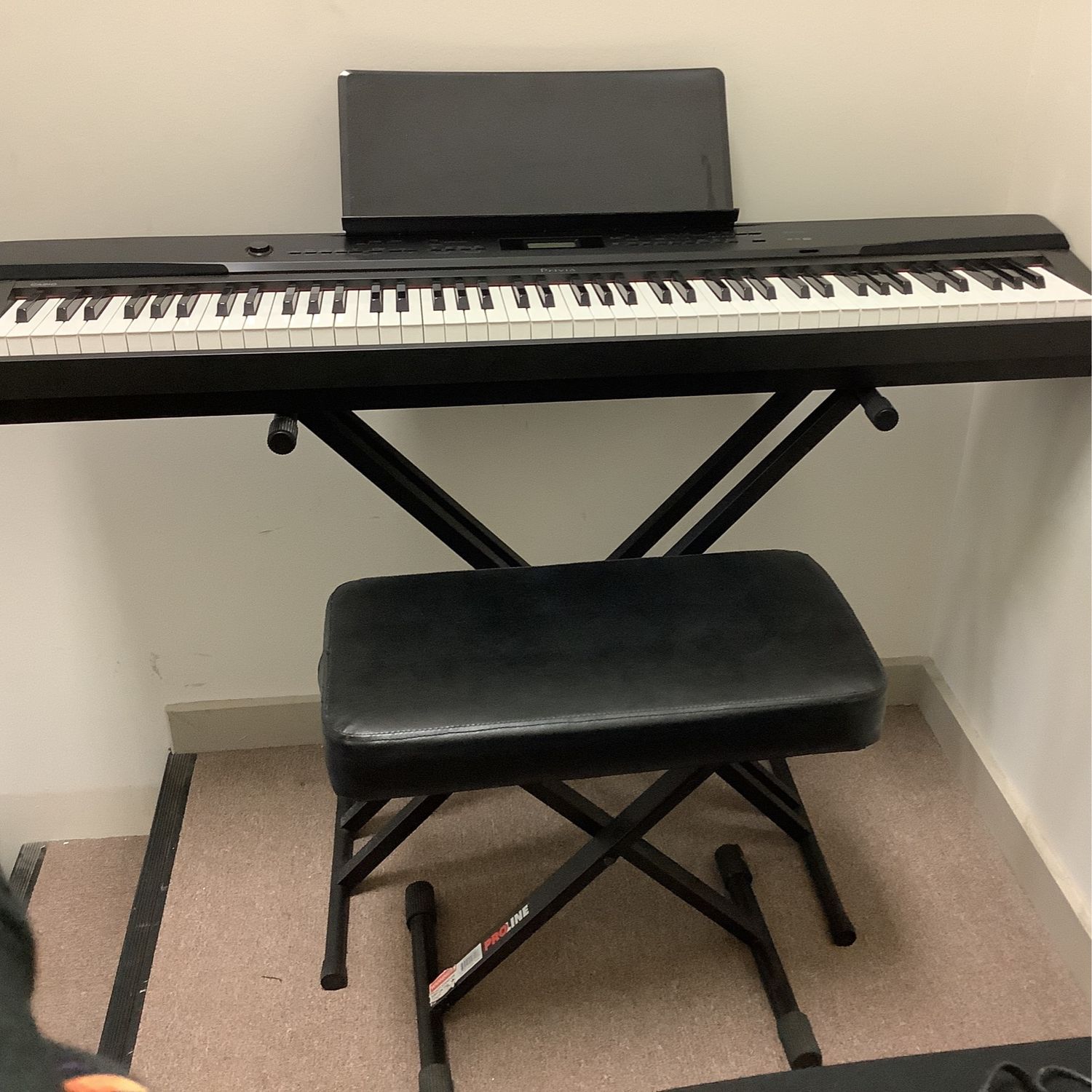 Casio Privia PX-330 88-Key Keyboard (weighted keys) w/Stand, Bench & Music Stand