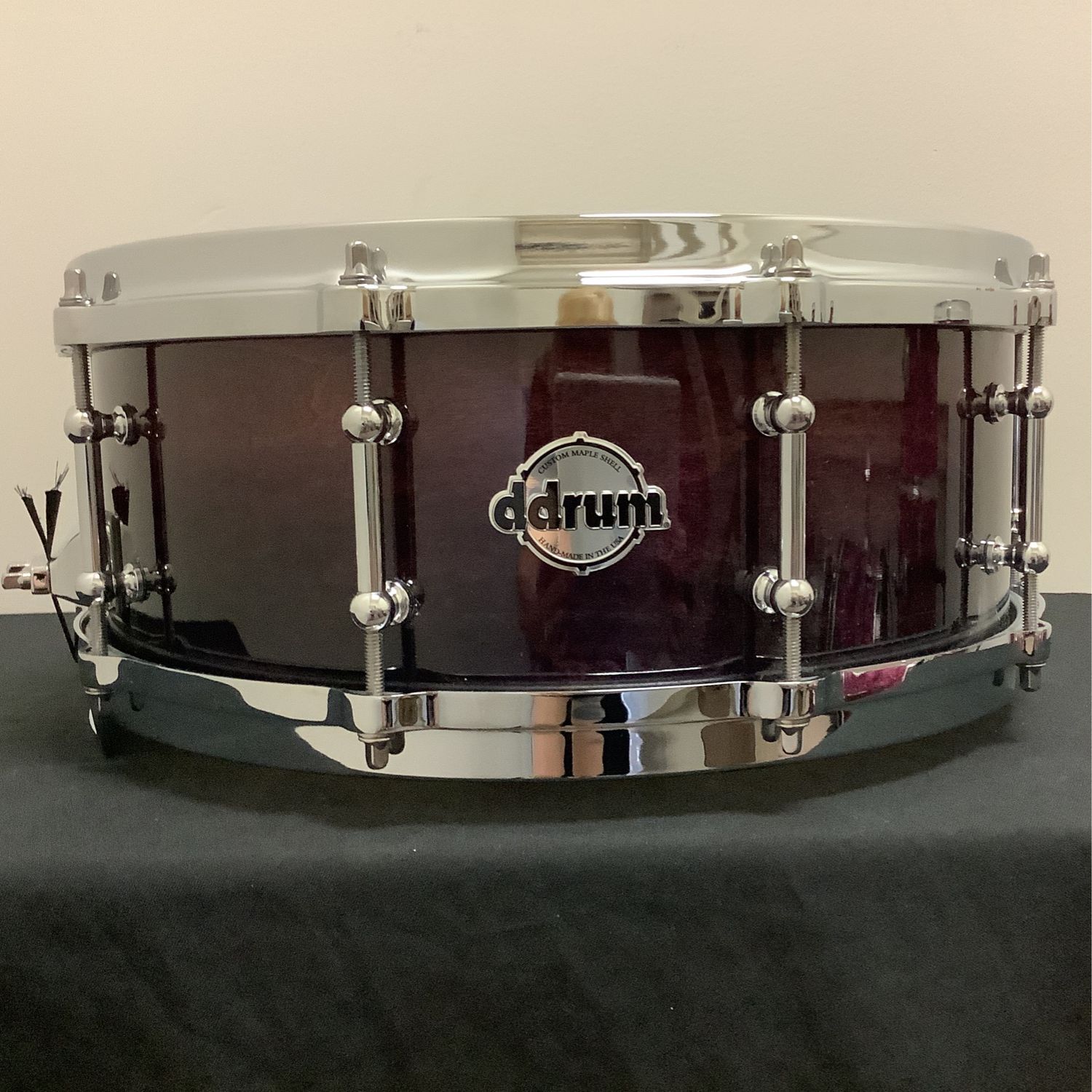 ddrum Maple Shell 14" x 5 1/2" Snare Drum Signed by Dave Peterson w/Die-Cast Hoops (Transparent Purple)