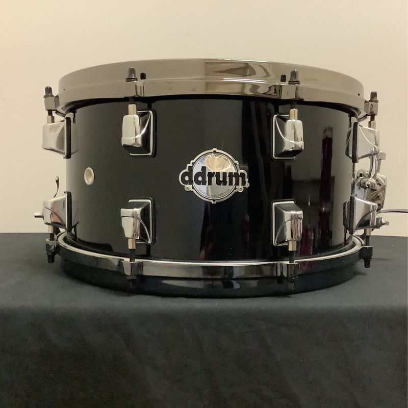 ddrum Maple Shell 13" x 7" Black Lacquer Snare Drum w/Die-Cast Hoops