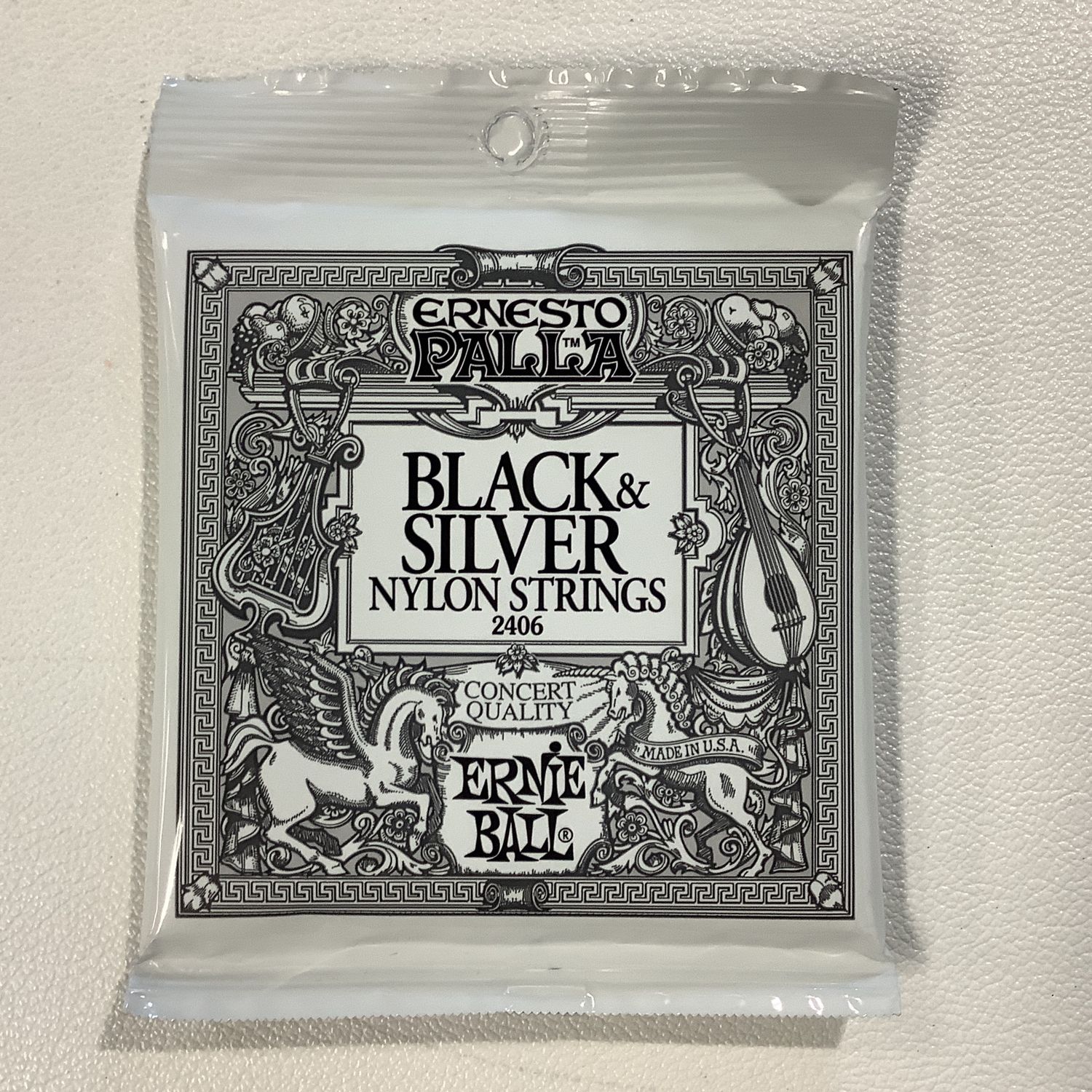 Ernie Ball 2406 Ernesto Palla Black & Silver Nylon Classical Guitar Strings