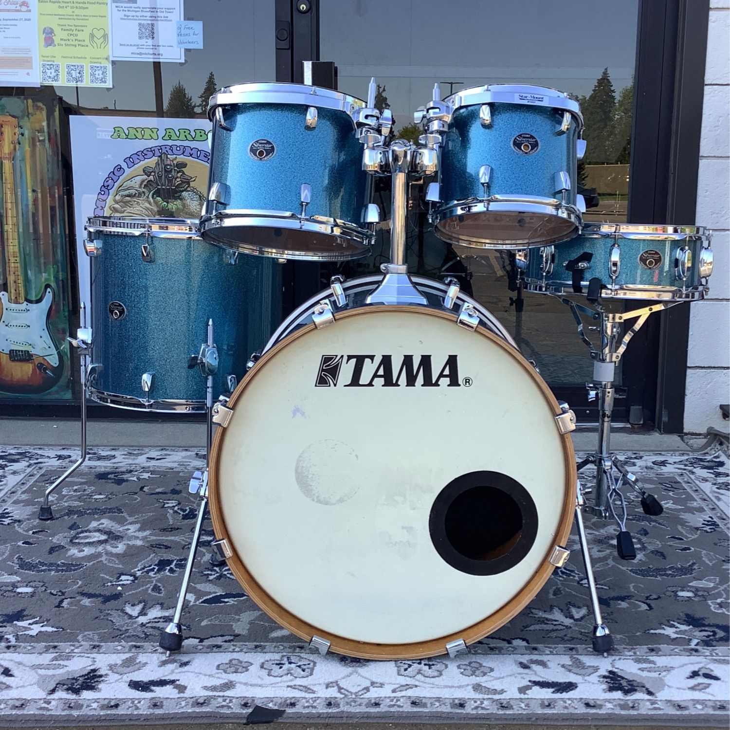 Tama Silverstar 10/12/16/22/5x14" 5pc Birch Drum Set - Skyblue Sparkle