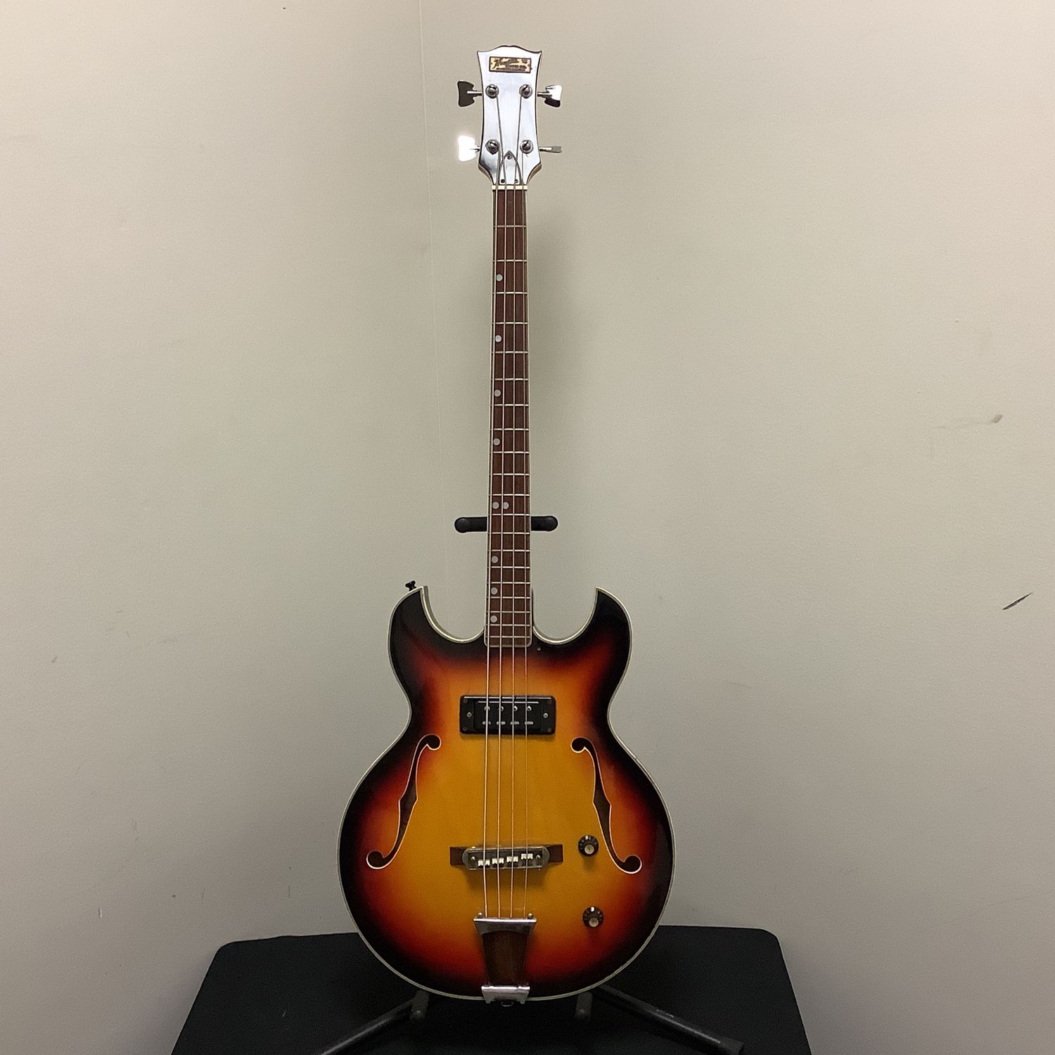 Vintage Conrad Hollow Body Electric Bass Guitar 1960s - Japan Burst