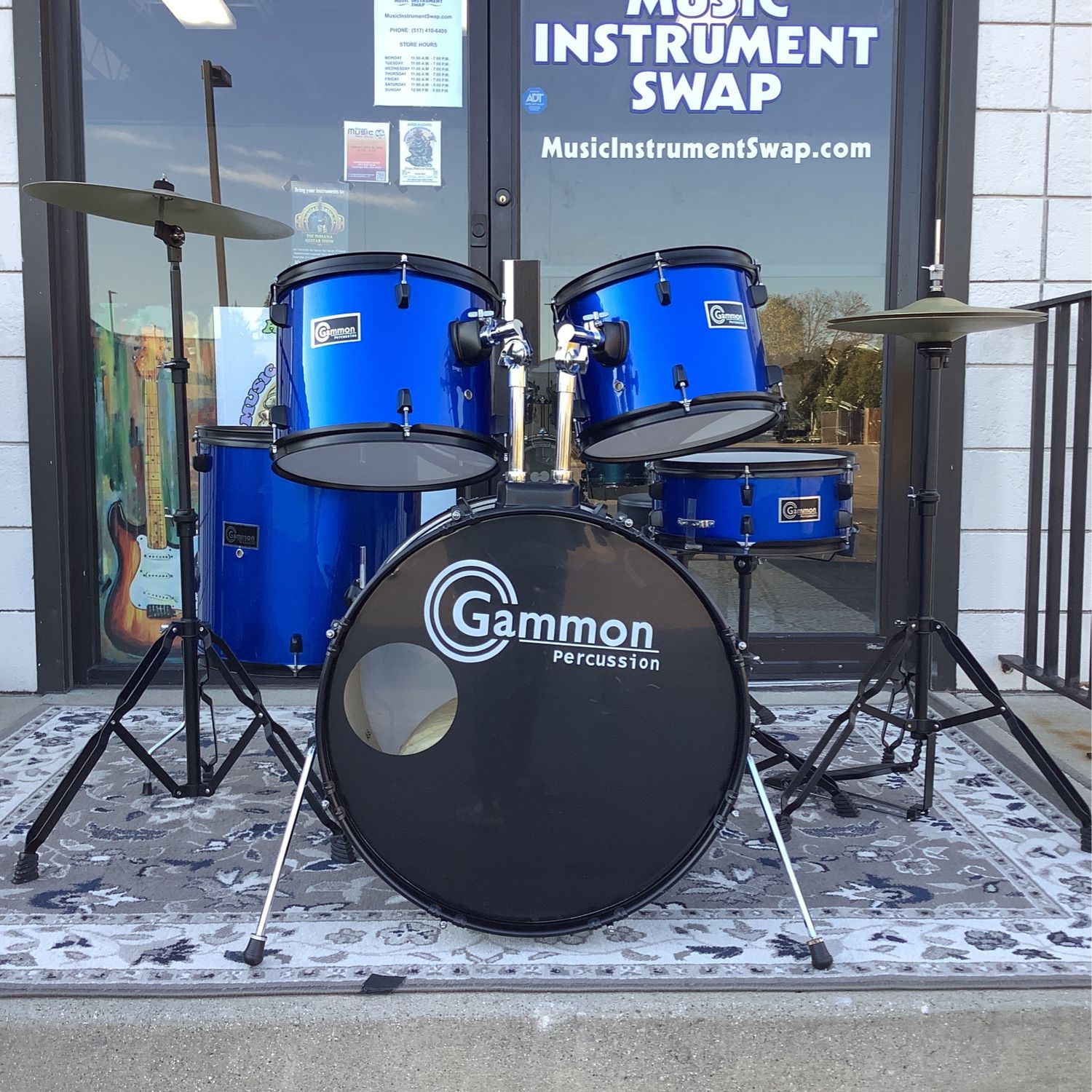 Gammon Percussion 5pc Drum Set 12/13/16/22/14 Gammon Percussion 5pc Drum Set 12/13/16/22/14" Matching Snare w/Cymbals & Hardware