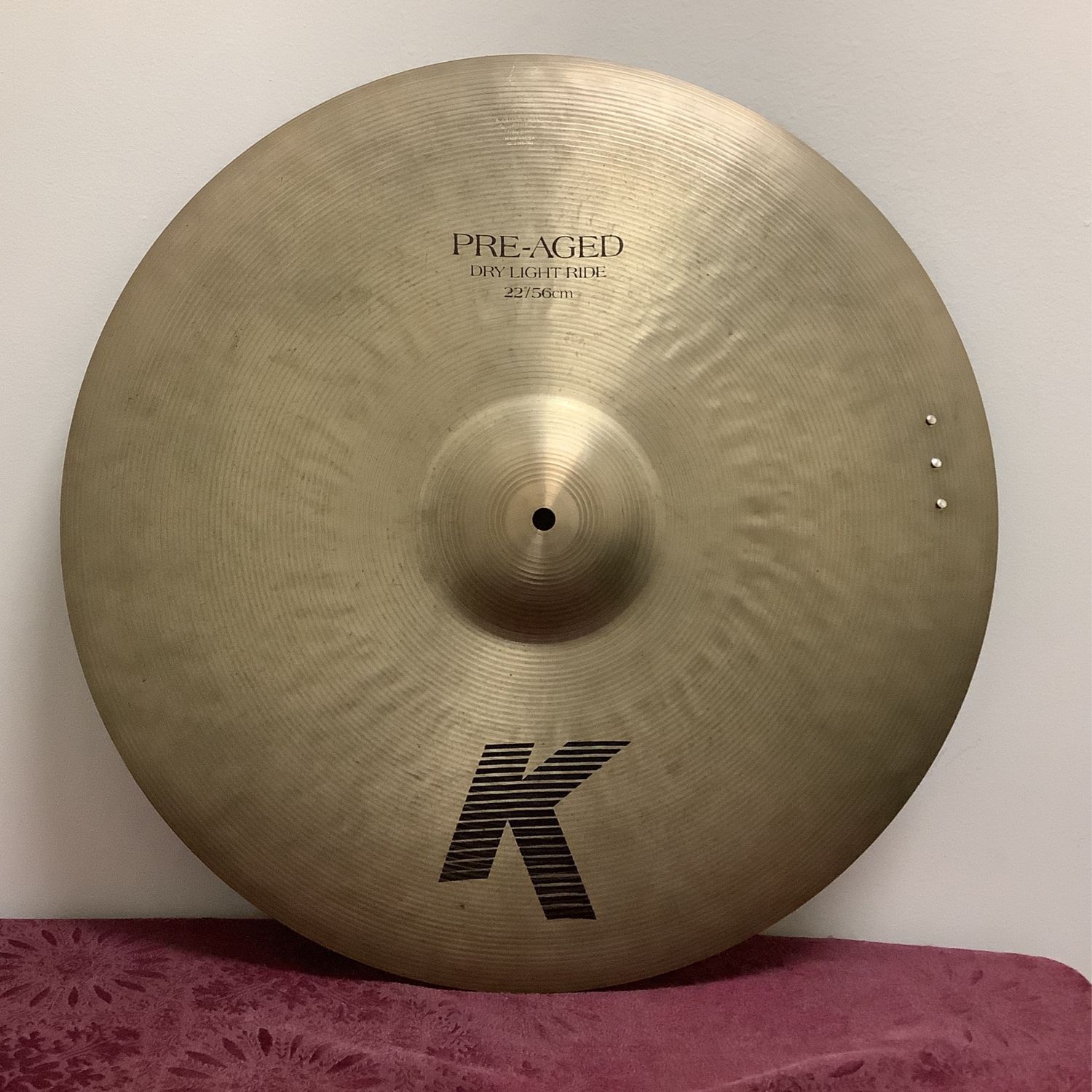 22 22" Zildjian K Pre-Aged Dry Light Ride Cymbal w/3 Rivets
