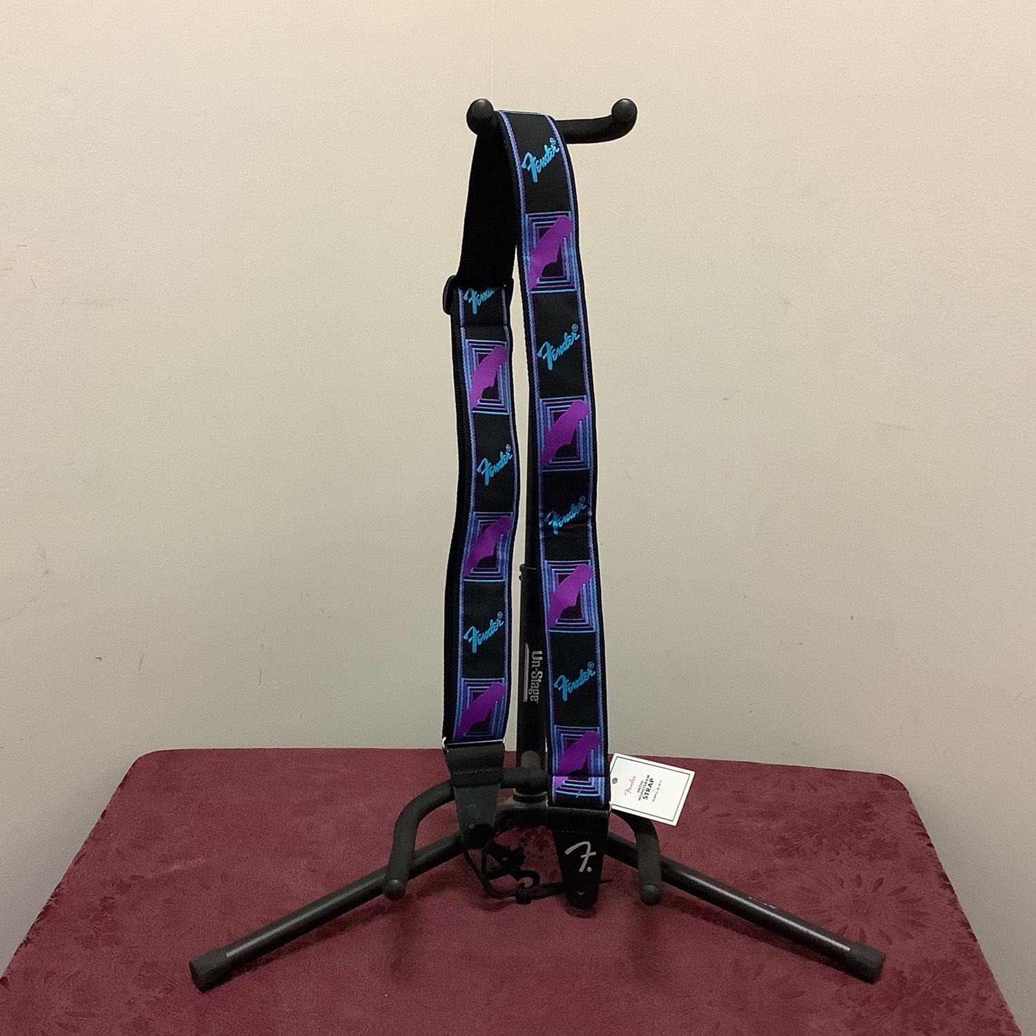 Fender Neon Monogrammed Adjustable Blue/Purple Guitar Strap