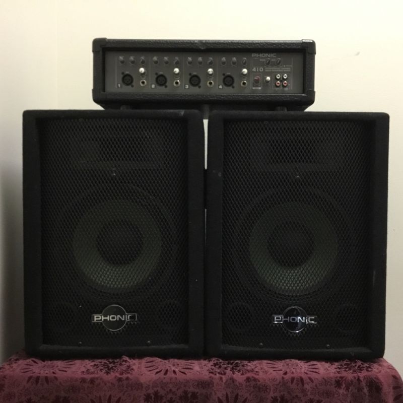 Phonic 410 Powerpod Series 100W Powered Mixer w/Speakers