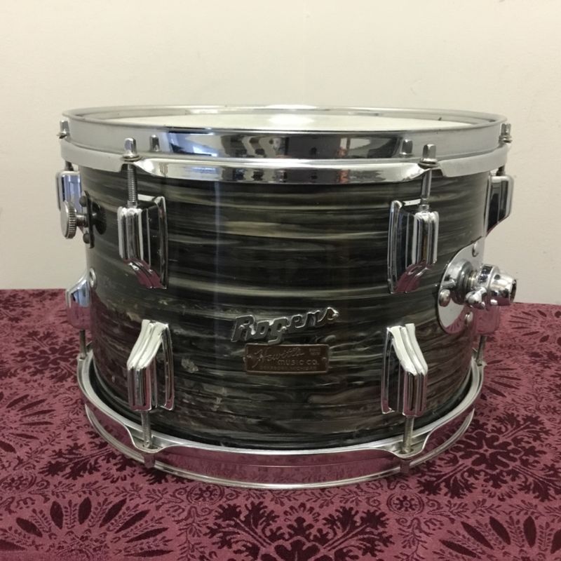 12" x 8" Rogers Holiday Black Strata Pearl 60's Rack Tom