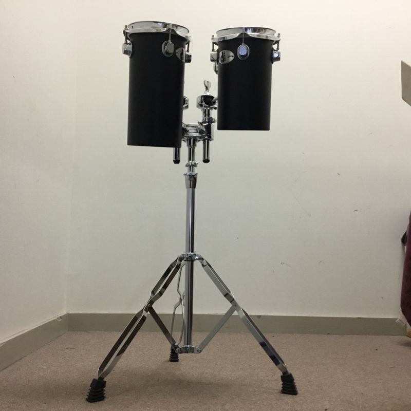 ddrum Deccabon Fiberglass Set - 10-inch/12-inch, Satin Black w/Stand