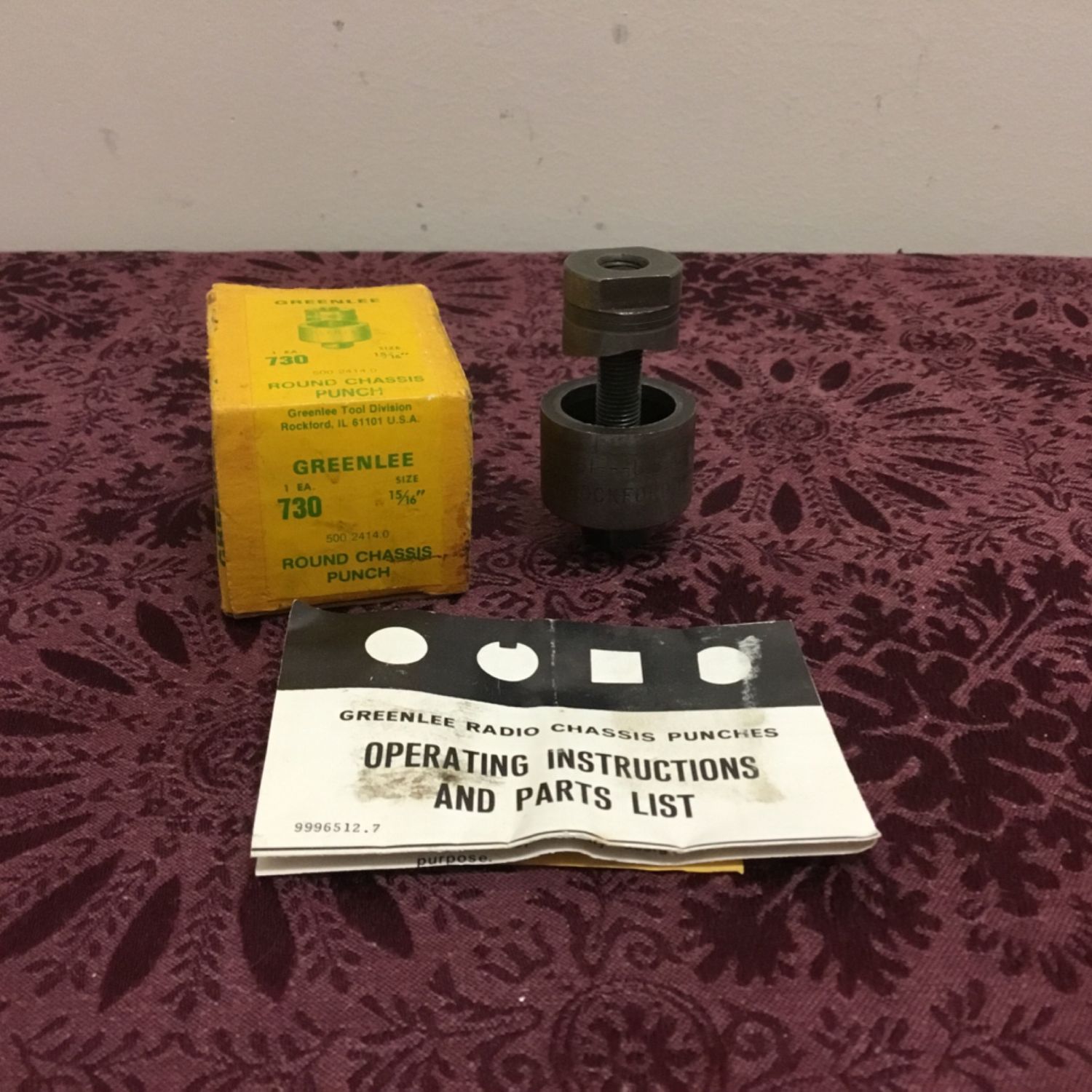 Greenlee Radio Chassis Punch No. 730 Round 15/16"