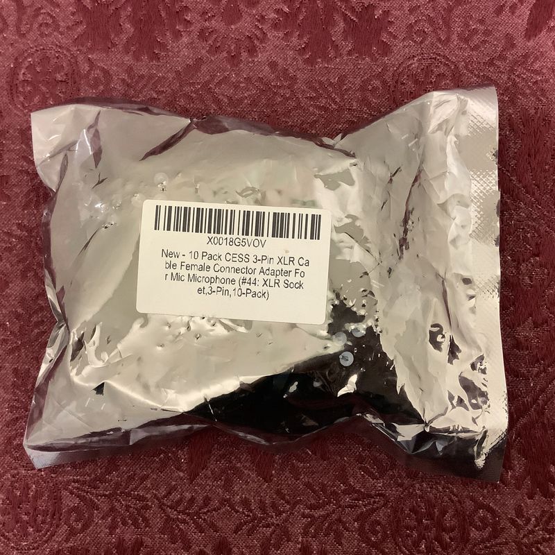 3-Pin XLR Cable Female Connector Adaptor for Microphone (10 Pack)