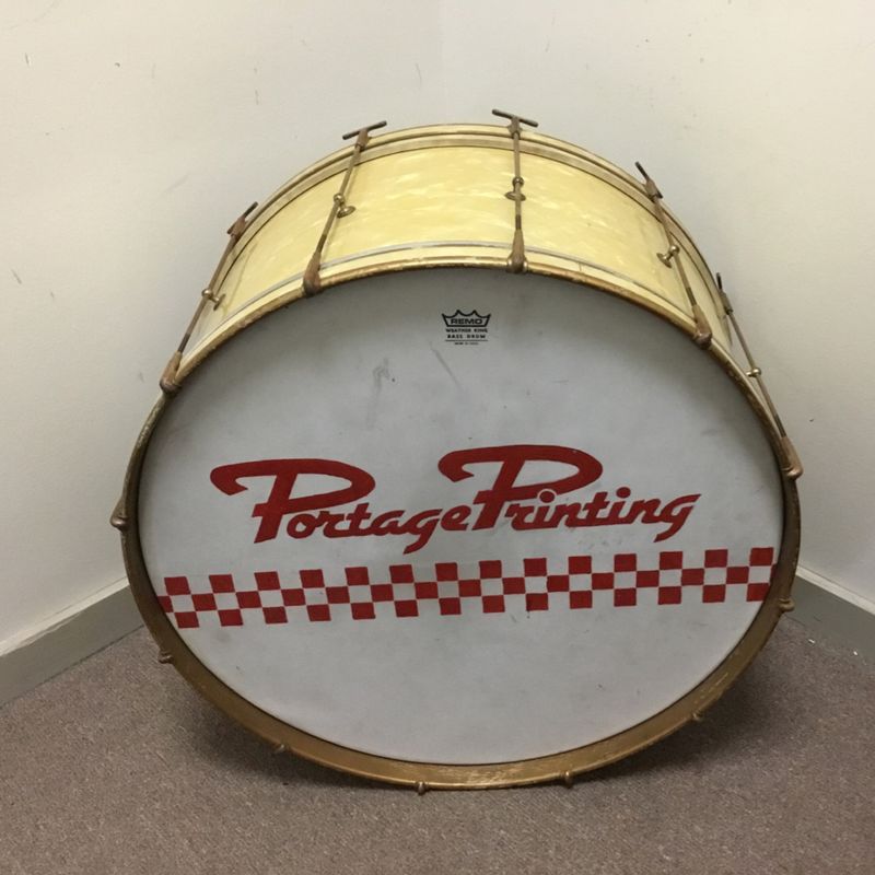 Vintage 30's Leedy Spartan 28x14 Single Tension Bass Drum - White Marine Pearl