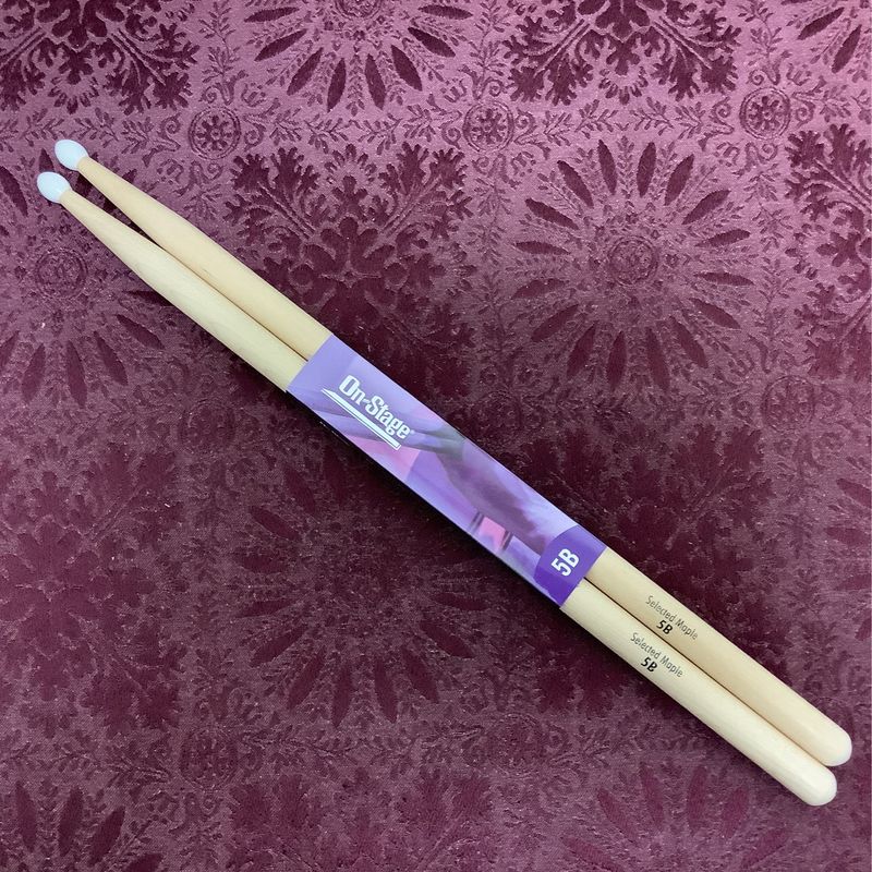 On-Stage Selected Maple Nylon Tip 5B Drumsticks