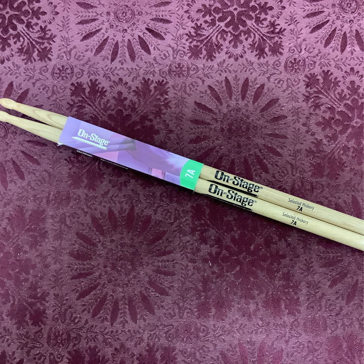 On-Stage Hickory Wood Tip 7A Drumsticks