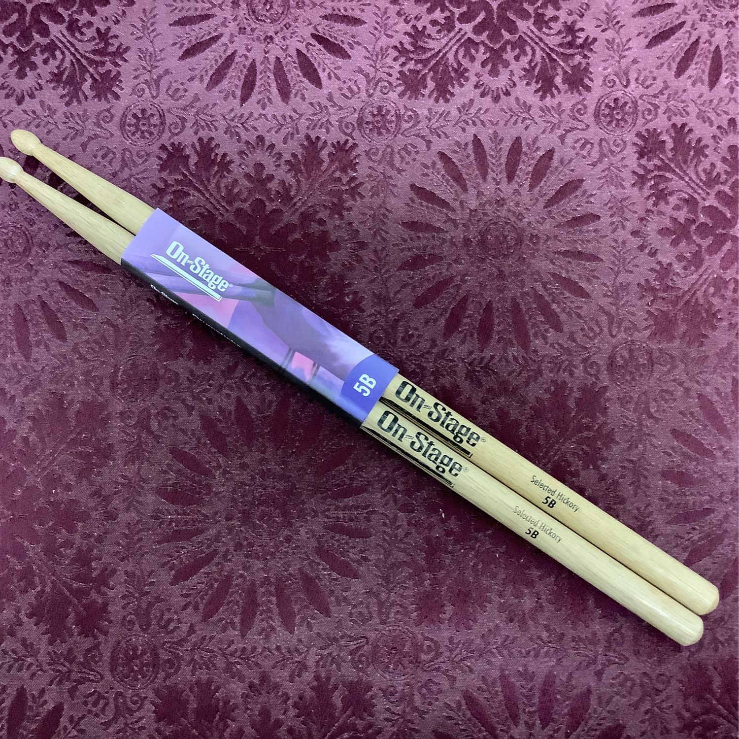 On-Stage Hickory Wood Tip 5B Drumsticks