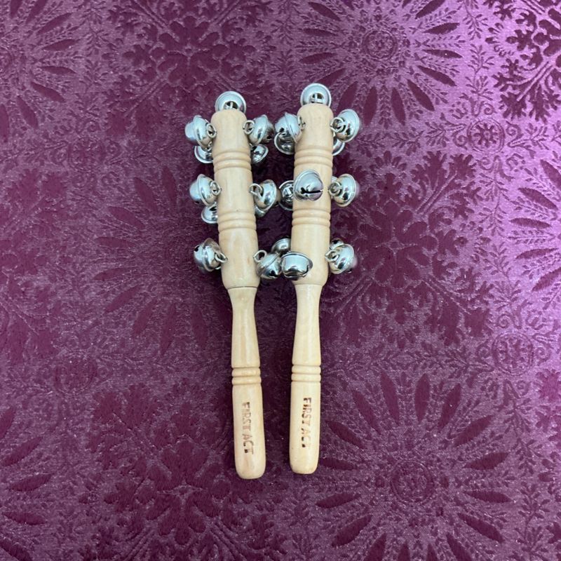 First Act Wooden Handle Jingle Bell Instrument (Pair)