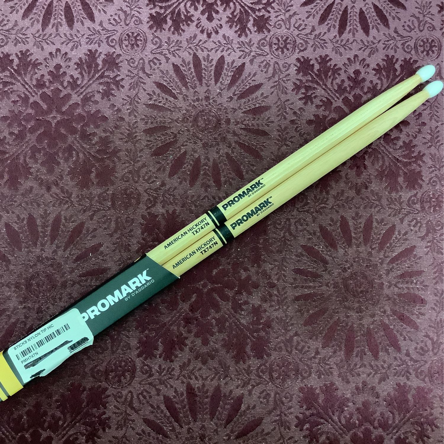 Promark American Hickory TX747N Nylon Tip Drumsticks