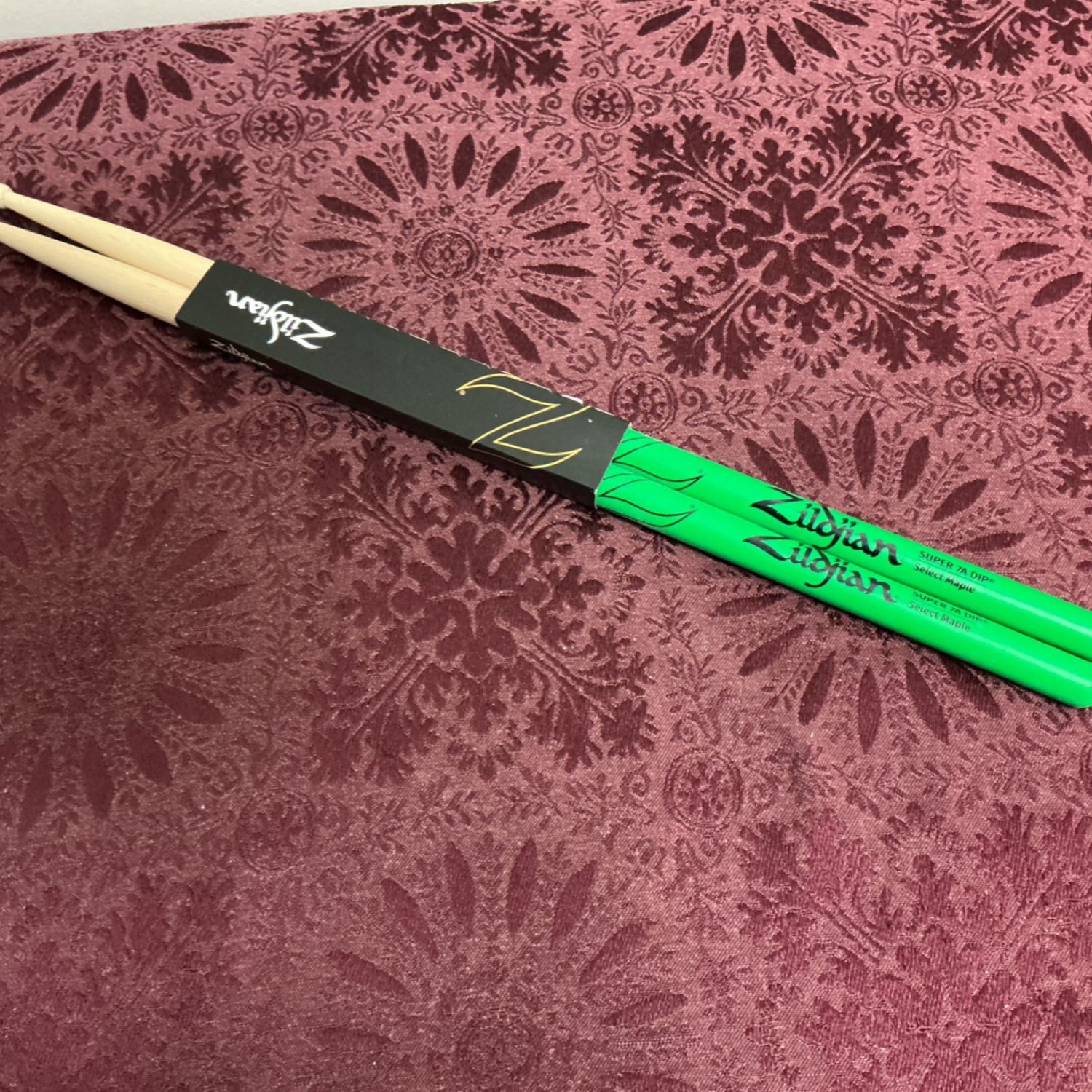 Zildjian Super 7A Dip Select Maple Drumsticks (Green)