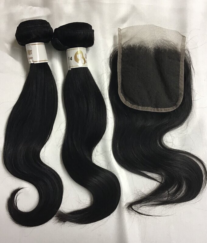 Human Hair 2 bundles & 1 Closure