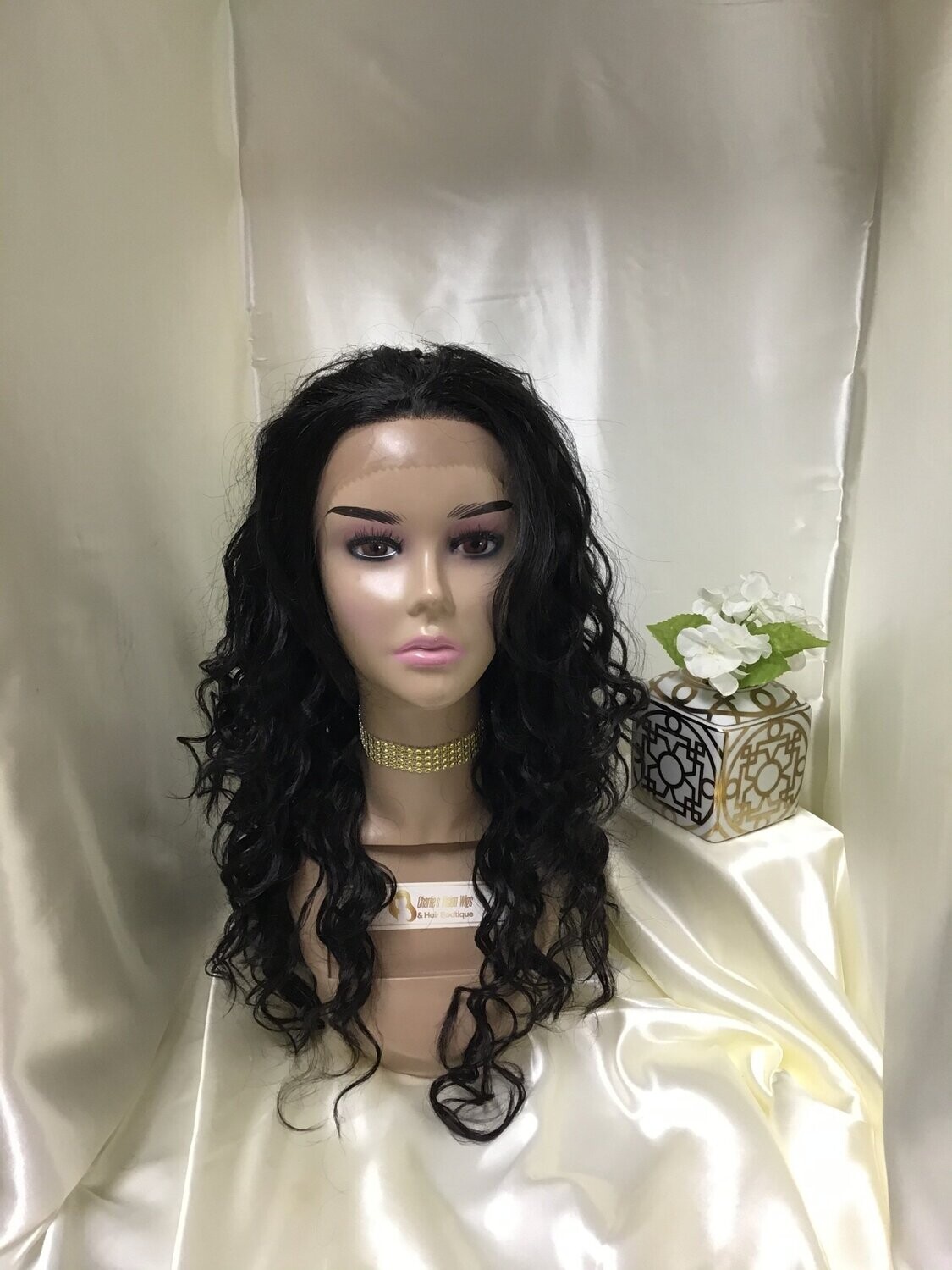 #1B Synthetic Invisible Lace Front Extension Wig 22' inches