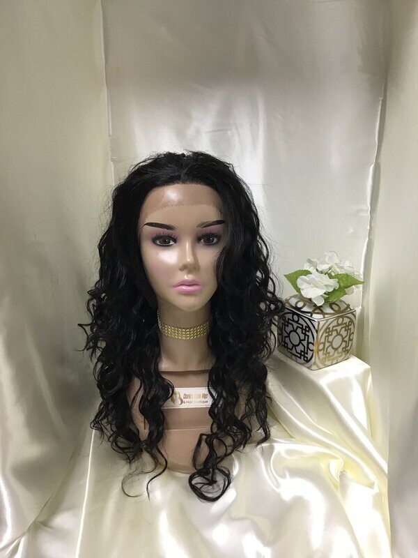 #1B Synthetic  Invisible Lace Front Extension Wig 22' inches