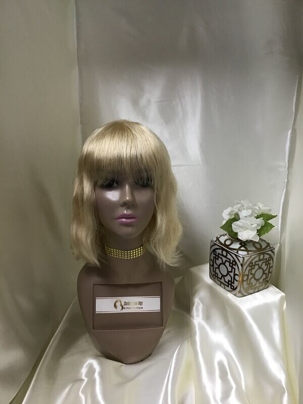 #613 Blond Brazilian Natural 100% Human Hair Premium Wig 14' inches