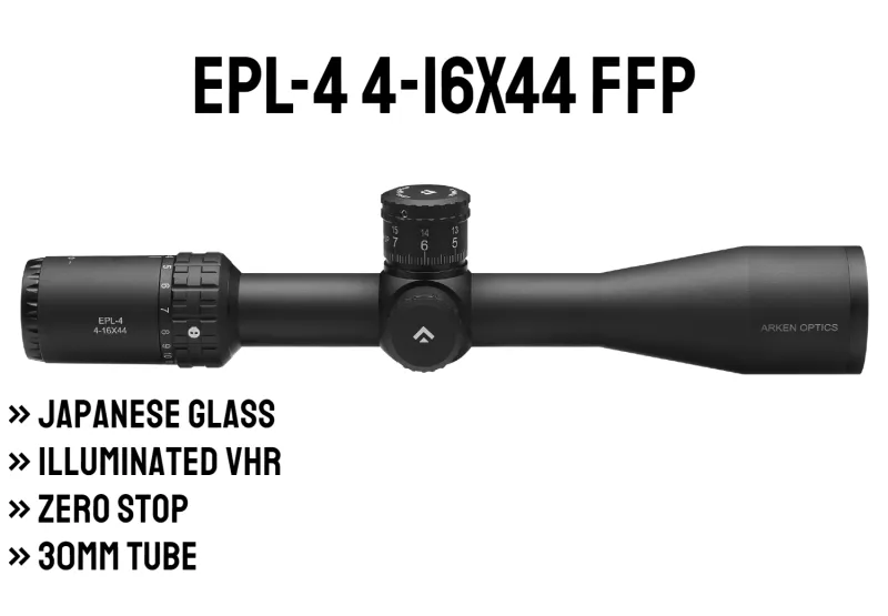 EPL-4 4-16X44 FFP Illuminated VHR - Zero Stop - 30mm Tube EPL-4 4-16X44 FFP Illuminated VHR - Zero Stop - 30mm Tube