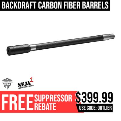 .308/7.62mm Backdraft Carbon Fiber Barrel (1.20" OD) .308/7.62mm Backdraft Carbon Fiber Barrel (1.20" OD)