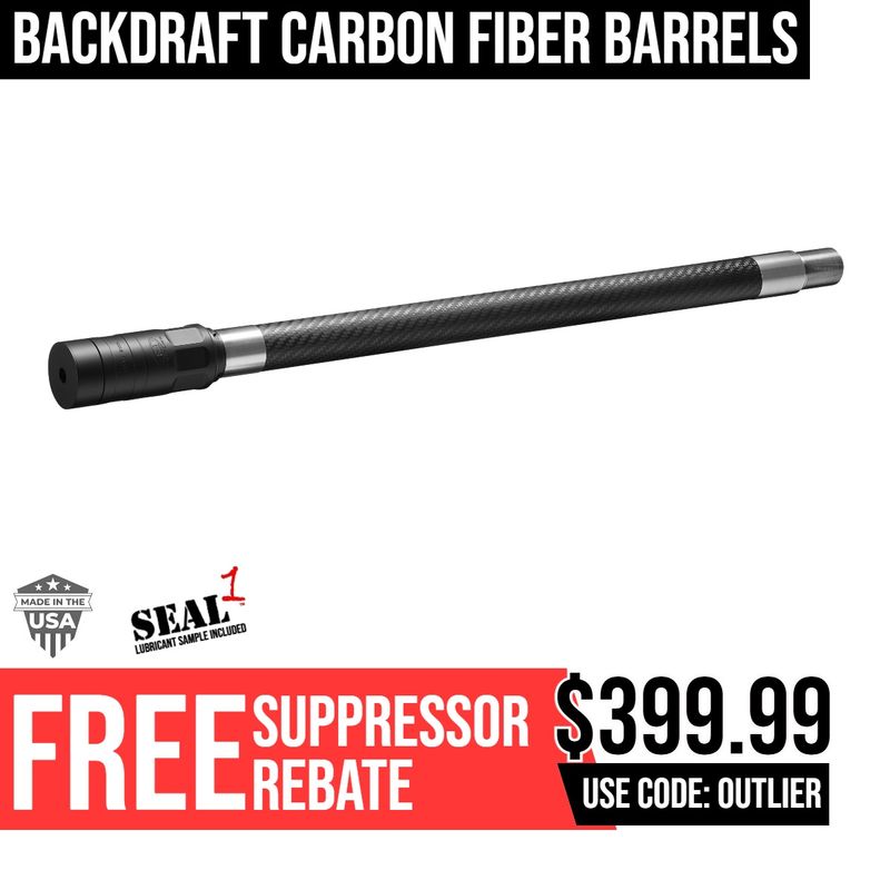 .284/7mm Backdraft Carbon Fiber Barrel (1.20" OD)