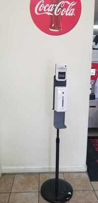 Automatic temperature checkpoint + hand sanitizer dispenser + stand