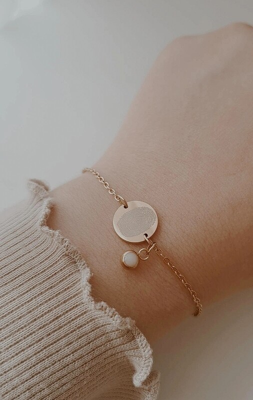 Vingerafdruk armband zilver