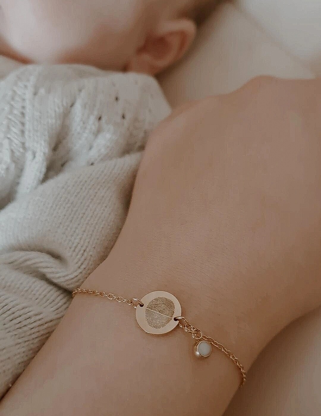 Vingerafdruk armband zilver