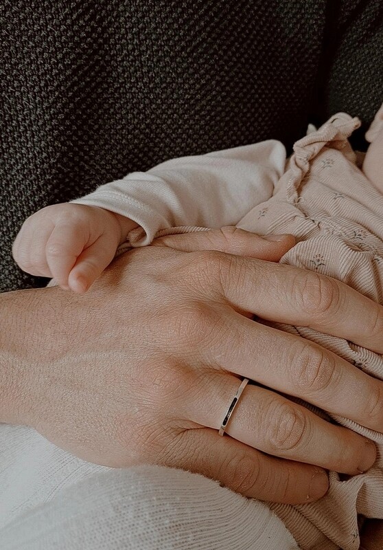 Papa ring zilver (alleen haarlokjes/navelstreng) 