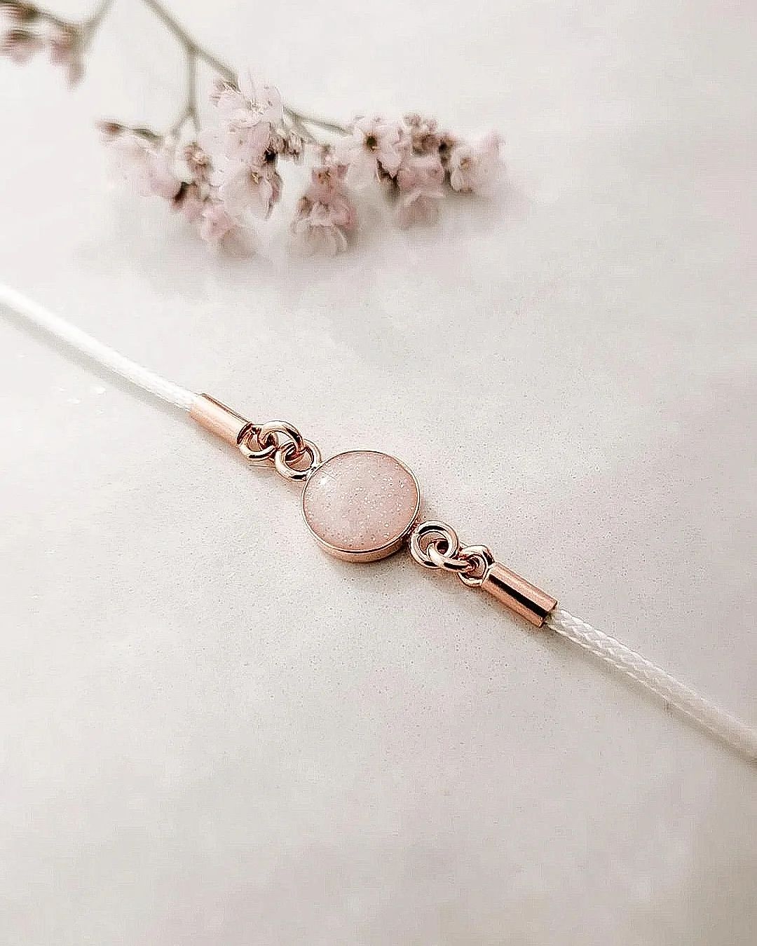 White cord dna 24k rosé/925 zilver/24k goud
