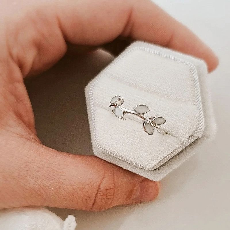 Leaves ring 925 zilver/verguld goud