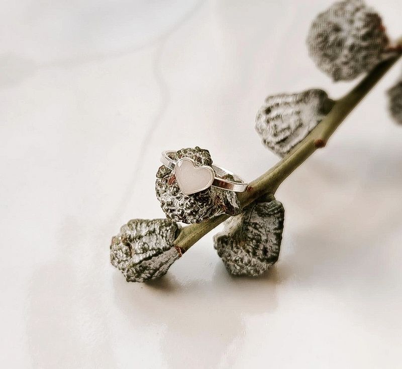 Hart ring zilver verstelbaar