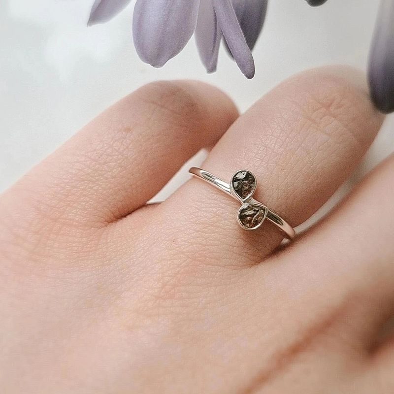 Duo druppel ring 925 zilver