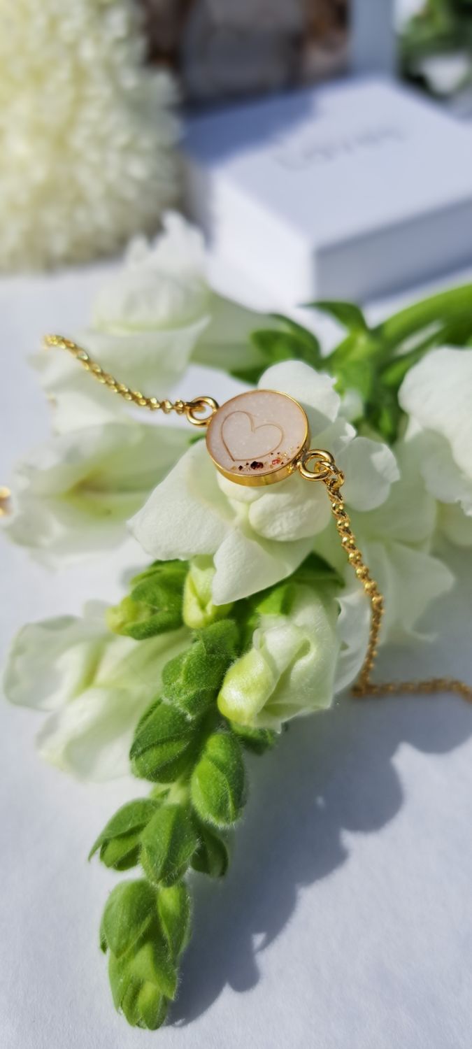 Armband met ronde bedel verguld goud/zilver