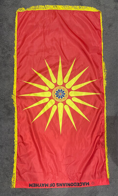 Macedonian Flag With Gold Fringes